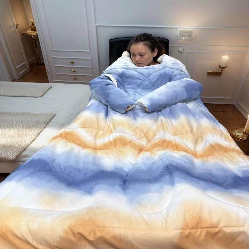 懒人被被套可拆洗睡袋加厚防寒保暖踢防成人大童冬季袖子可穿四季