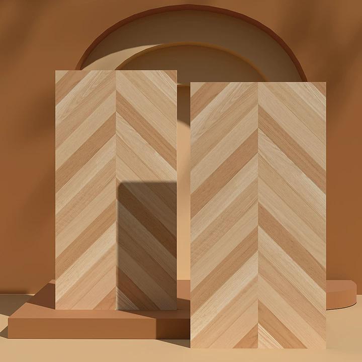 600x1200复古仿实木地板全简约鱼骨木纹砖法式瓷客厅厨房地板砖