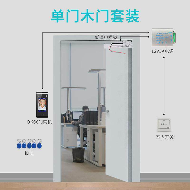 酒店电插锁门禁套装办公室人脸密码刷卡木门玻璃门禁系统