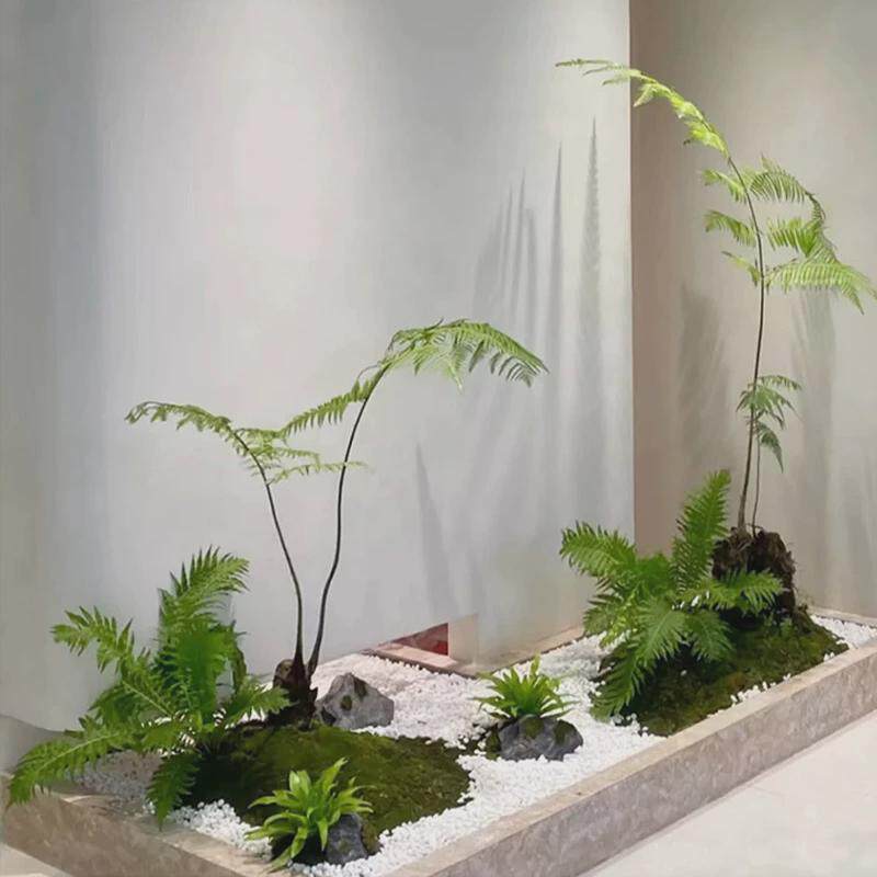 仿真金丝猴蕨植物盆栽中式蕨类造景装饰仿真树绿植盆景猴头蕨摆件