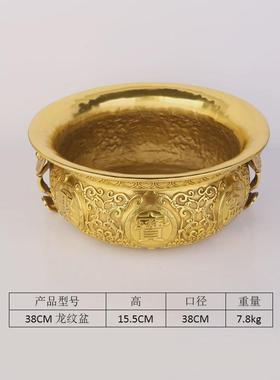 黄铜金属批发铜摆件聚宝盆办公室客厅摆件工艺品百福缸铜器聚宝盆