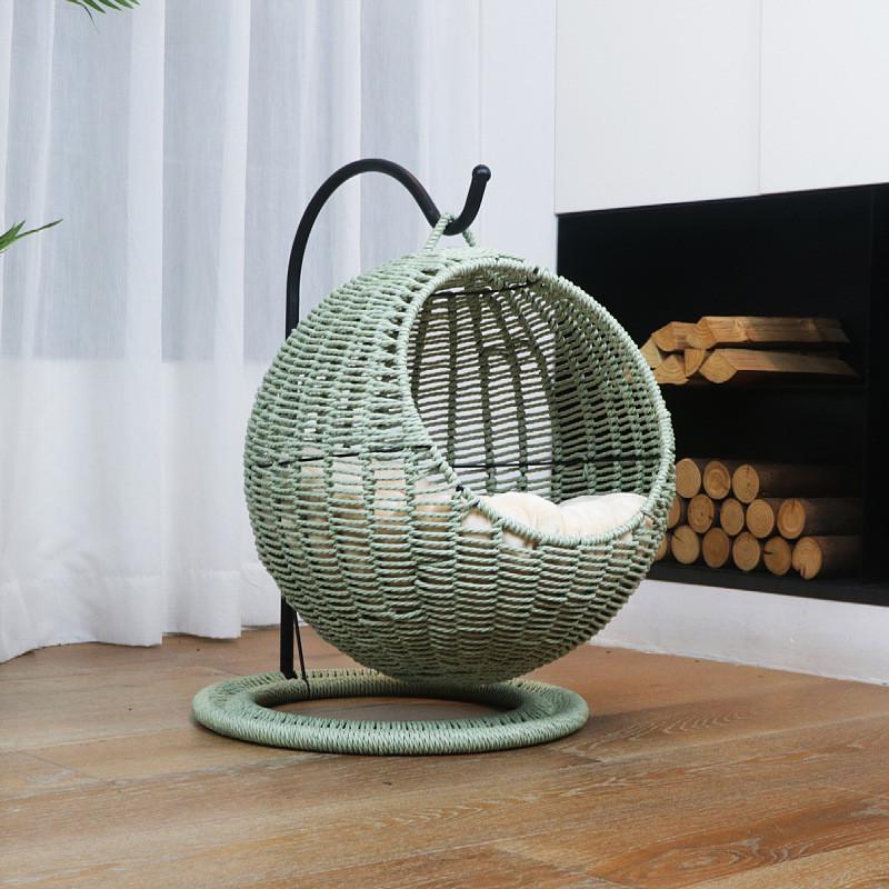 网红猫咪窝猫窝半封闭宠物窝四季通用可水洗冬季保暖藤编猫吊篮