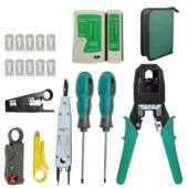 网线接头钳子水晶头剥线压线钳家用多用网络钳测试仪工具包套装