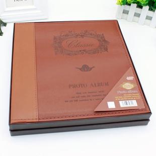 a6l皮面相册5/6/7/8/9/10/12寸自粘式膜式覆粘贴diy影集80面