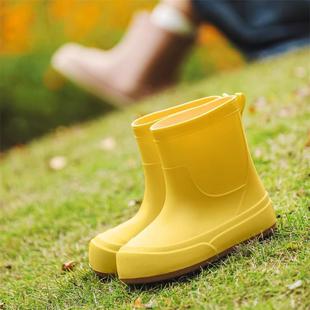 日本雨鞋 防水防滑内胆加绒雨靴中筒套鞋 新品 女士硅胶新款 时尚 水鞋