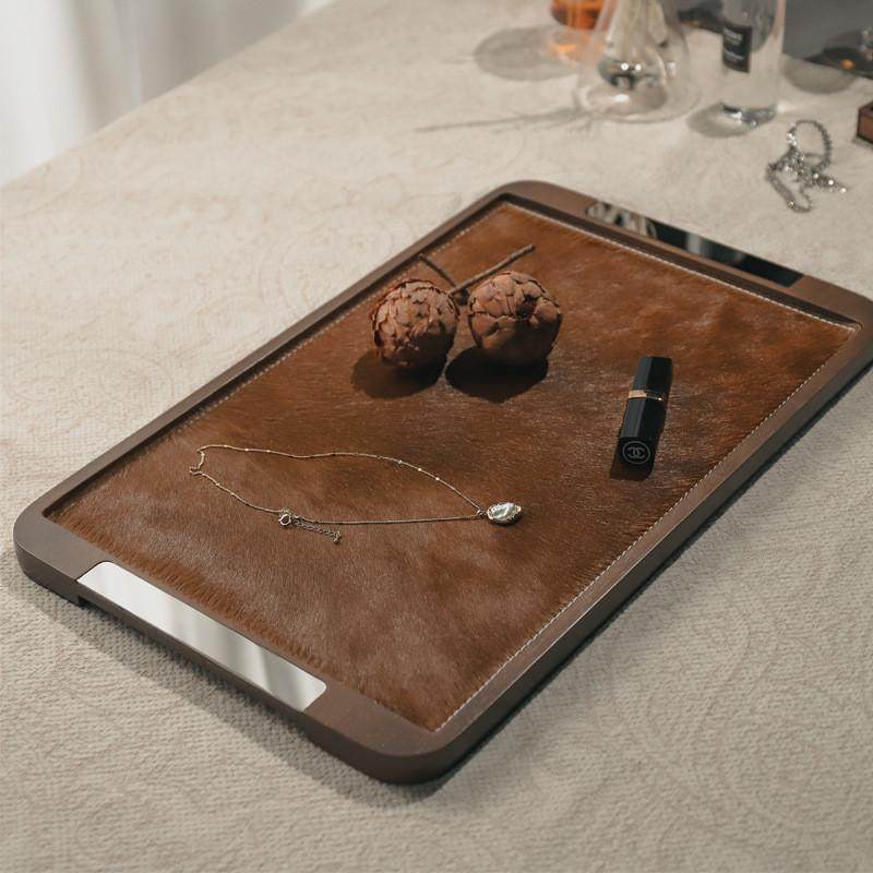 多莫高档香薰托盘样板房衣帽间客厅茶几收纳盘轻奢马毛装饰品摆件,家居饰品,香薰托盘,淘宝优惠券,粉丝福利购,淘宝优惠卷