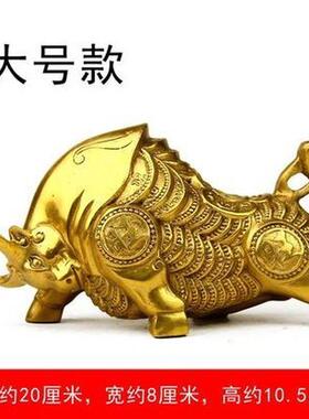 黄铜金钱牛铜牛生肖牛摆件工艺品家居办公室装饰品