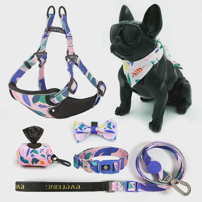 大型犬反光胸背套装遛狗链高品质拉布拉多萨摩狗狗牵引绳宠物项圈