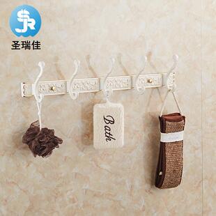 热销圣瑞佳复古衣架挂钩挂衣钩铝衣帽钩排钩厨卫五金门后墙壁太空