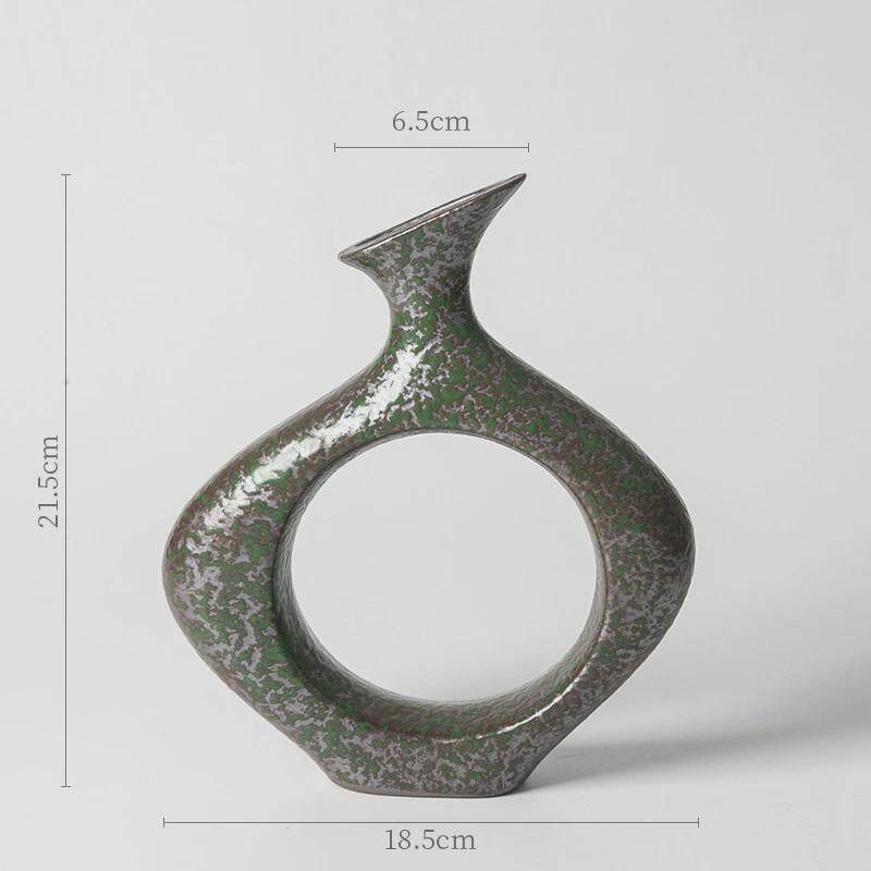 铁锈釉仿古插花新中式自由瓶花花器禅意中式日式陶瓷花瓶摆件器皿