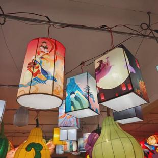 中秋节赏花灯新中式猜灯谜发光灯笼古镇景区街道国风挂饰摆件现货