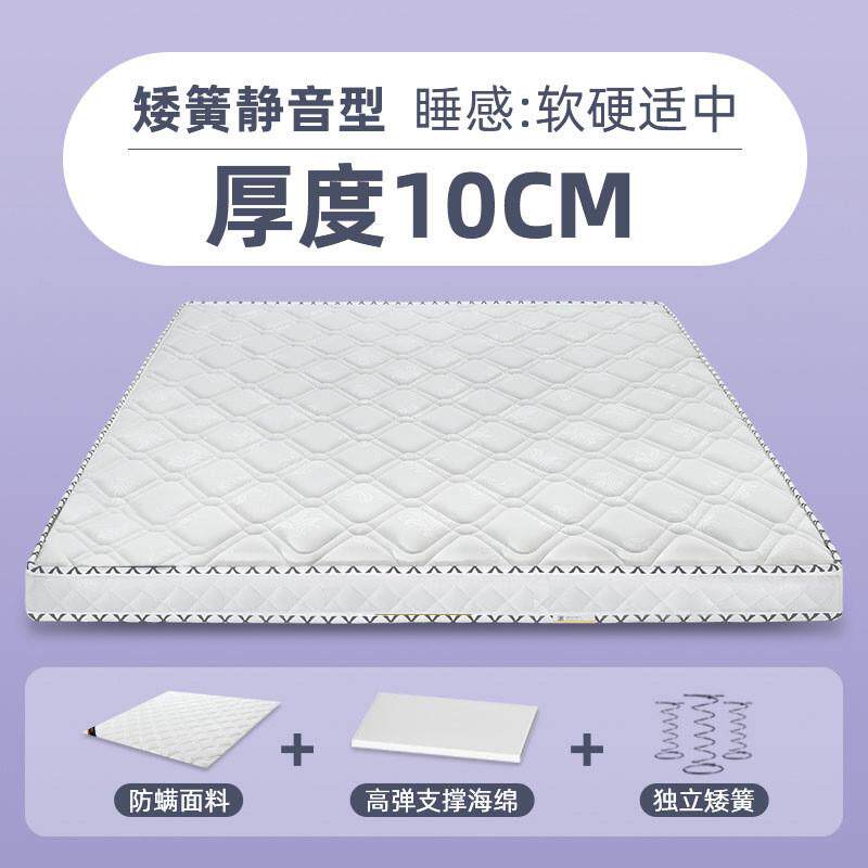 弹簧床垫15cm厚1.8米席梦思弹簧薄款家用专用软垫高箱床乳胶椰棕