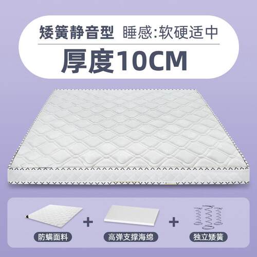 弹簧床垫15cm厚1.8米席梦思弹簧薄款家用专用软垫高箱床乳胶椰棕