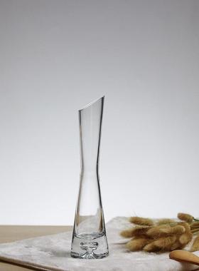 轻奢高级感花瓶摆件客厅插花透明玻璃花瓶ins风网红水养花器