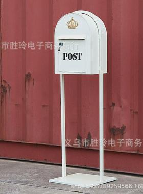 复古英伦风铁艺信箱邮箱模型摆件餐厅酒吧商场影楼网红装饰道具