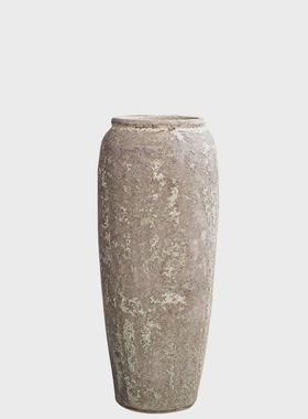 复古陶艺风落地大花瓶民宿室内装饰插花室外水培土培种树花器