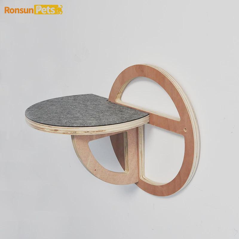 木质貓爬架墙壁式猫咪跳台墙上猫爬架架子圆形猫爬架木板墙壁猫咪