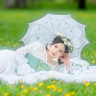 好货白色新娘伞镂空花边公主洋伞婚纱拍照摄影法式蕾丝伞女孩舞蹈