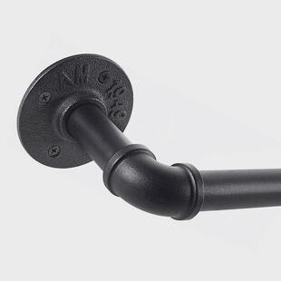 罗马杆窗帘杆单杆工业风罗马杆北欧窗帘杆子窗帘轨道黑色现代简约