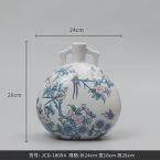 Bestwest中式复古青花瓷陶瓷花瓶摆件家居高级感陶罐花器装饰品