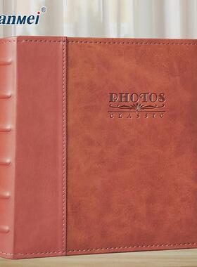 广美厂家皮面影集相簿纪念册照片复古photoalbum插袋7寸相册本