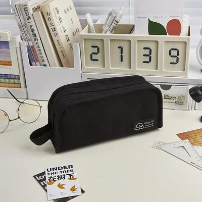 Ins Simplicity Pencil Case Solid Color White Black Canvas