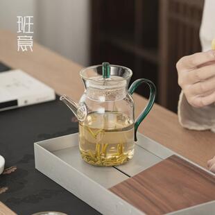 班意仿宋耐热玻璃手执壶透明花草凉茶壶绿茶公道杯冷泡茶壶煮茶器