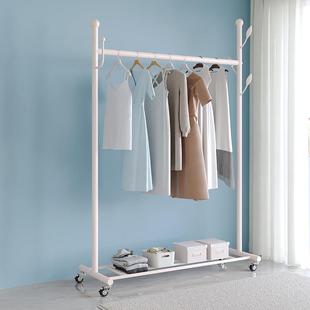 挂衣架落地卧室内家用单杆式晾架网红小型移动白色衣帽架