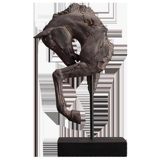 饰品树脂摆件客厅玄关书房摆设 仿古将军马头摆家居饰软装 美式 风格