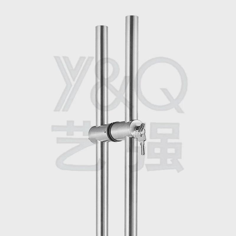 现货带锁304玻璃门拉手316不锈钢圆形大门拉手木门推拉地弹门把手