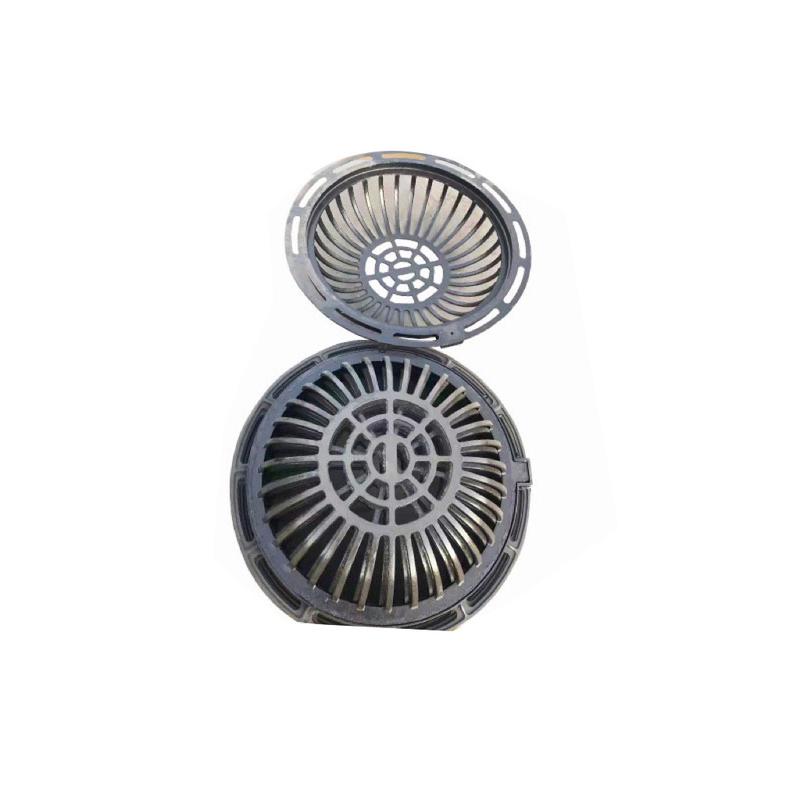 源头实体球墨铸铁井盖圆形排污水井盖板承载D40直径铸铁井盖