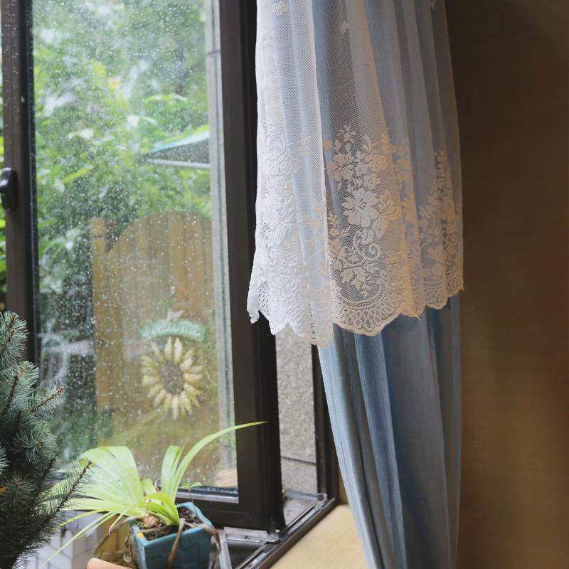 文艺杆淡牛仔蓝色门窗窗帘隔断帘美式纯色穿小清新免打孔,居家布艺,成品窗帘,淘宝优惠券,粉丝福利购,淘宝优惠卷