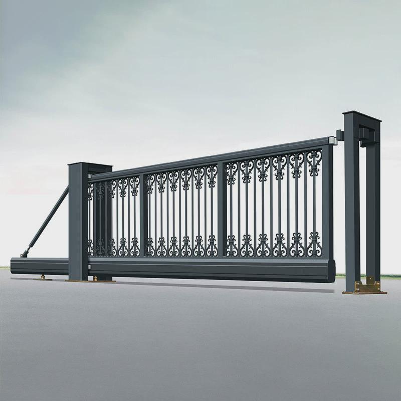 智能悬浮门铝合金悬臂门直线平移门悬空一体电动伸缩遥控大门厂家