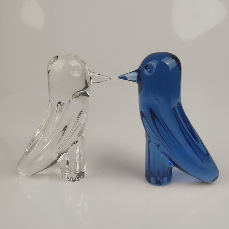 水晶玻璃小鸟摆件透明摆件饰品家居装饰琉璃工艺品水晶小鸟