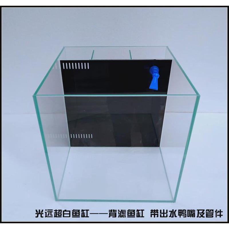 超白鱼缸金晶超白玻璃草缸海水缸背实物图侧滤缸滤