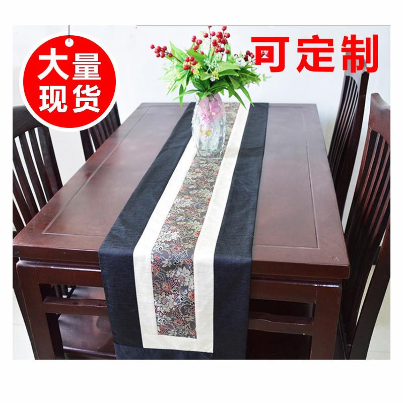 厂价供应中国风典雅大气高端棉麻茶席桌布中国风方形刺绣古典桌旗
