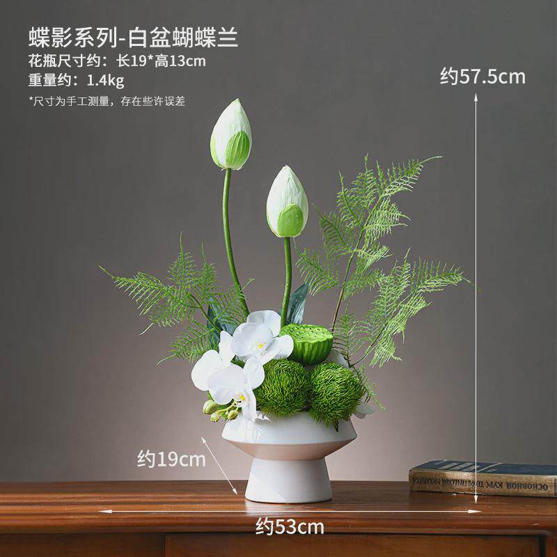 荷花摆件酒店禅意莲花仿真花假花客厅摆设民宿中式餐厅高级感花艺