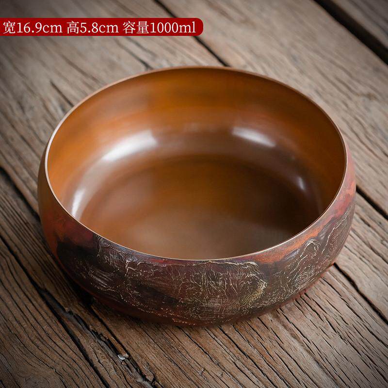 批发紫铜杯银茶洗大号日式禅意鎏洗洗茶碗笔洗纯手工功夫茶具配件