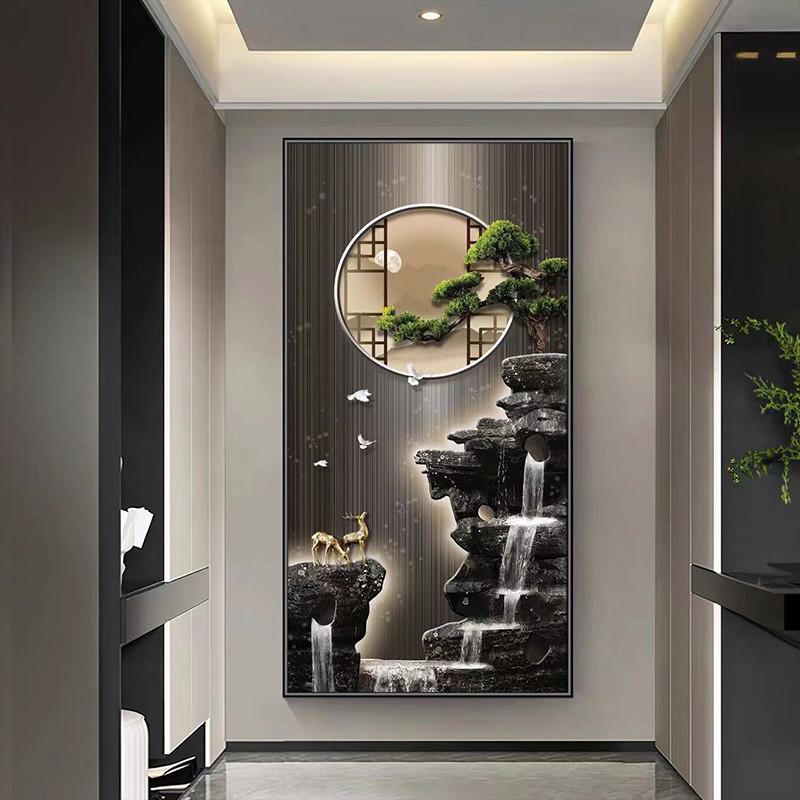 新款玄关3D立体装饰自粘画简约现代客厅走廊壁画过道进门贴纸贴画图片