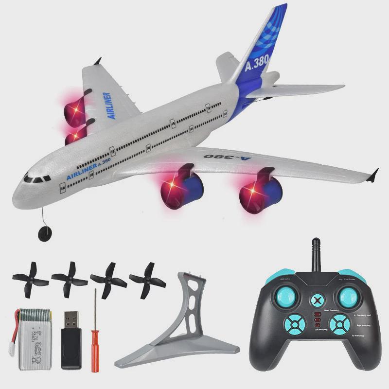 遥控A380客机波音747空客固定翼泡沫航模飞机三通道滑翔机模型