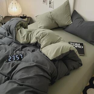 床上四件套水洗棉被套单件150x200x230cm被罩纯色被单三件套床笠