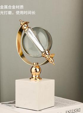 热销现代简约轻奢大理石水晶球摆件创意家居客厅酒柜书房办公室装