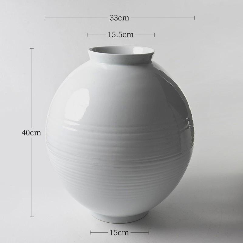 月亮罐景德镇陶瓷大花瓶摆件中式日式花花器皿自由插花器民宿装饰
