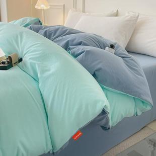 100棉水洗棉被套单件棉褥子被罩学生宿舍单人150x200x230床单