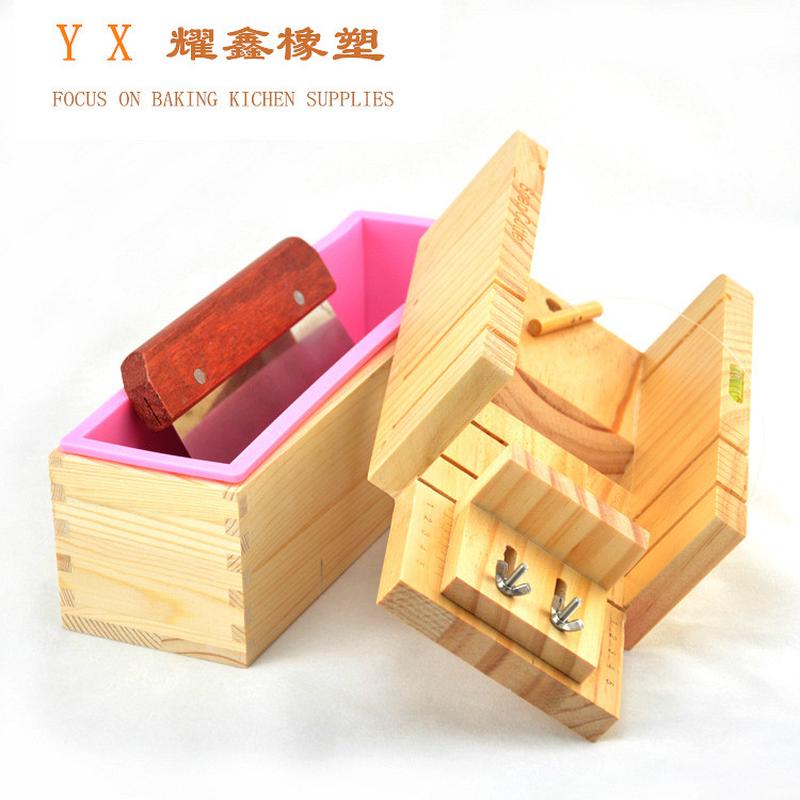 diy手工皂工具3件套装 修切皂器+木盒不锈钢模+304硅胶切刀
