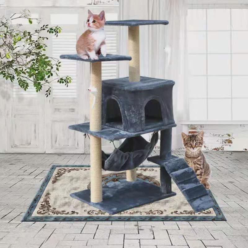 猫爬架猫窝猫屋一体猫树猫跳台猫抓柱猫咪爬架大型实木猫架子
