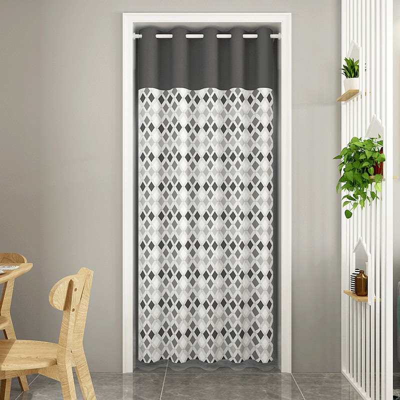 免打孔卧室布艺门帘卫生间防水帘子油烟防厨房门帘试衣间遮挡帘子