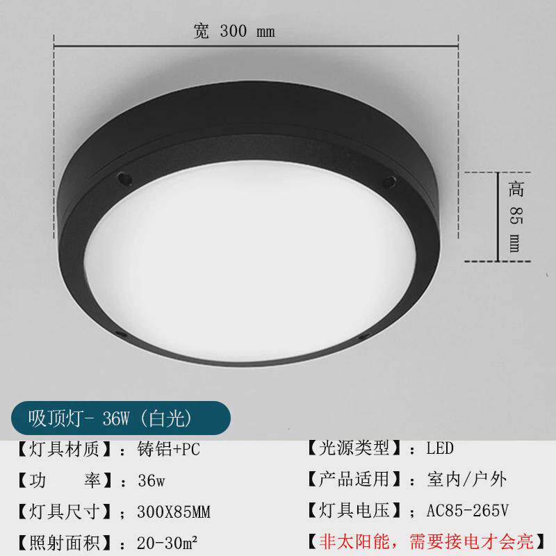 户外吸顶灯防水防虫阳台入户大门凉亭走廊过道别墅庭院led吸顶灯