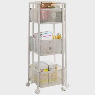 多层夹缝储物架办公室可移动收纳架 厨房蔬菜旋转置物架家用落地式