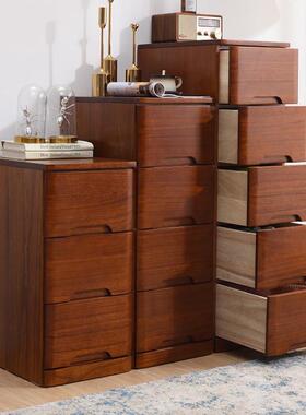 zq实木储物25/30/40/50cm加深窄夹缝柜抽屉式收纳柜五斗橱床头柜